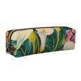 thumbnail image 1 of Easygdp Tropical Floral Jungle para Estuche de Lápices de Cuero, Estuche de Papelería de Cuero, Estuche de Gran Capacidad con Cremallera, 1 of 7