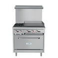 thumbnail image 3 of 36 in. 2 Burner Commercial LP Range with 24 in. Griddle in Stainless-Steel (KM-CRG36-LP), 3 of 13