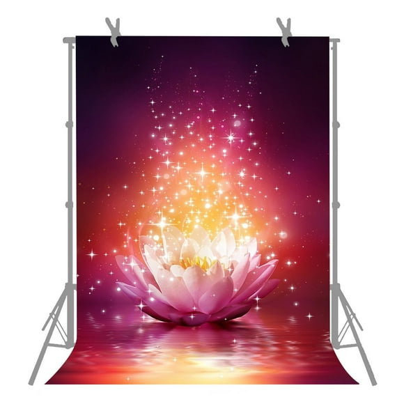 EREHome Polyester Fabric Photo background 5x7ft Dreamlike Light Spot Pink Flowers Photography Backdrop Studio Props