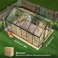 thumbnail image 2 of 8x12 FT Greenhouse for Outdoors, NEORIVER Quick Assembly Polycarbonate Green House with UV Protection, Heavy-Duty Windproof Aluminum Frame, Adjustable Roof Vent – for Backyard, Garden or Patio, 2 of 8