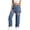 Blue, variant on Women’S Mid Rise Wide Leg Straight Jeans, Cut Out Rhinestone Trim Casual Trousers, Soft Denim Fashion Streetwear Pants, 1 Piece, Sizes S Through XXXL