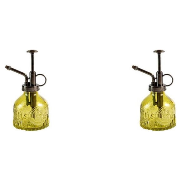 Regadera de vidrio Injueey en relieve estilo Retro maceta para el hogar difusor de suculentas 2Conjunto Verde