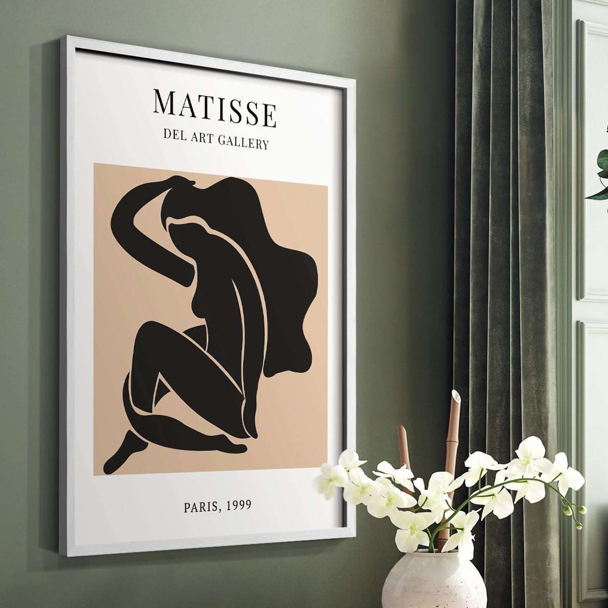 Matisse CXX Framed Print in White Solid Wood 8 x 10 Framed Print