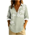 thumbnail image 2 of Craaazy Women's Fashion Prints Loose Long Sleeve V-Neck Lapel Button Shirts Gifts, 2 of 6
