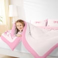thumbnail image 5 of Homewish Cartoon Bowtie Ribbon Queen Comforter Set,Letter Z Bedding Sets,Pink Bow Knot Bedding Comforter Set For Girl Teens,Ultra Soft Bedroom Decor Reversible,3pcs, 5 of 9