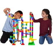 Marble Genius Marble Run - Maze Track or Race Game for Adults, Teens, Toddlers, or Kids Aged 4-8 years old, 130 Complete Pieces (80 Translucent Marbulous Pieces + 50 Glass-Marble Set), Starter Set