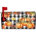 thumbnail image 2 of Welcome Fall Pumpkin Mailbox Covers Magnetic Standard Size 18x21 Autumn Maple Leaf Plaid Print Thanksgiving Decorative Mailbox Wrap Cover Holiday Decorations Outdoor Home Patio Garden Decor, 2 of 6