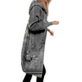 thumbnail image 2 of Fiaer Winter Jackets for Women Warm Thermal Floral Printed Plus Size Long Hoodie Full Zip up Hooded Sweatshirts Casual Fashion Drawstring Hooded Tops with Pocket Grey S, 2 of 6