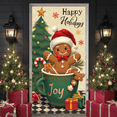 thumbnail image 2 of Snowman Banner Winter Welcome Decoration Christmas Snowflake Polyester Fabric Sign for Holiday Party Indoor Outdoor, 2 of 9
