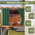 thumbnail image 4 of 4 Panels Upgraded Outdoor Curtains Garden Patio Gazebo Sunscreen Blackout Curtains, Thermal Insulated Curtains with Grommet | Waterproof & Windproof & UV-protection & Mildew Resistant, Green 52*108in, 4 of 12