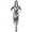 Black2, variant on Moomaya Casual Party Bodycon Dresses For Women Printed Short Sleeve Midi Dress