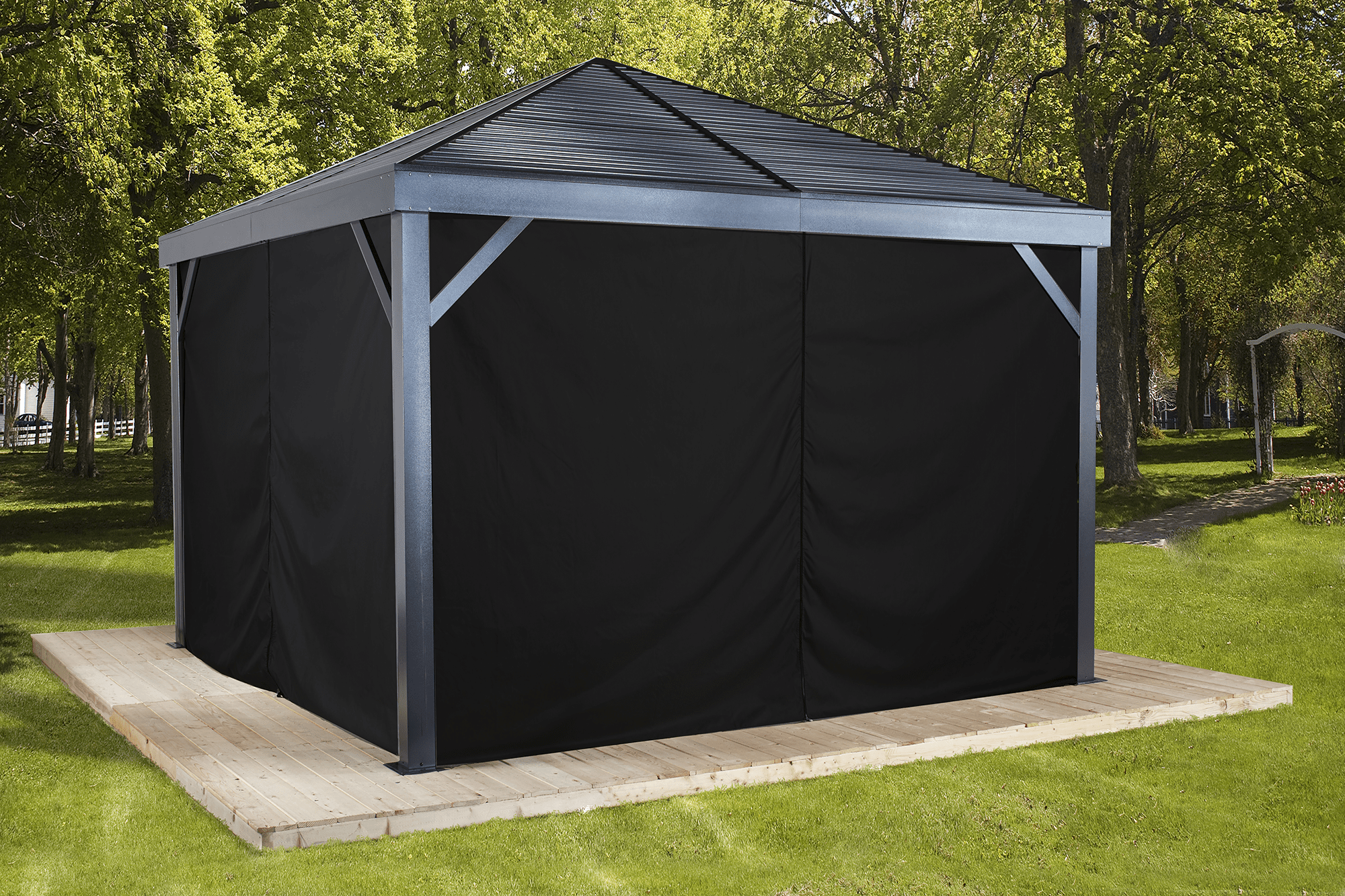 Curtains for South Beach 12 x 12 ft Black Gazebo Not Included
