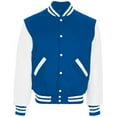 thumbnail image 3 of Holloway 224183.F08.3XL Varsity Jacket, Dark Royal & White - 3XL, 3 of 4