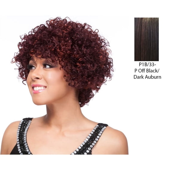 100 Percent Human Wig,Off Black/ Aurburn