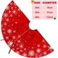 thumbnail image 5 of Red Christmas Tree Skirt 30 Inch with White Snowflakes Classic Farmhouse Christmas Tree Mat Small for New Year Xmas Holiday Party Decorations Home Yard Indoor Outdoor Ornaments, 5 of 7