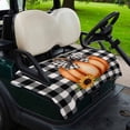 thumbnail image 2 of Golf Cart Seat Covers for 2 Seater,Thanksgiving Pumpkins Fall Soft Microfiber Cart Seat Towel Blanket,Black Plaid Sunflower Absorbent Breathable Non Slip Bench Seats Protector for Golf Course 51"x31", 2 of 9