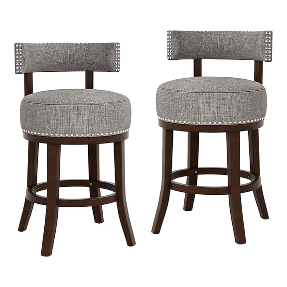 Furniture of America Kalin Fabric Swivel Bar Stool (Set of 2)