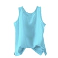 thumbnail image 2 of Pxiakgy Crop Tank Tops for Women Women's Round Neck Solid Color Loose Cotton And Linen Knitted Vest Going Out Tops Workout Camis Shirts Blue L, 2 of 4
