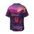 thumbnail image 6 of Lsque Western Style Dinosaur print Men's Cuban Collar Short Sleeve Shirt Summer Beachwear Casual Button Down Fashionable Vacation Leisure Shirt-4X-Large, 6 of 7