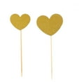 thumbnail image 5 of MLINS 12 PCS Glitter Cake Picks Birthday Wedding Love Heart Cupcake Toppers Cake Decorations Supplies Party Favors Assorted Sizes (Golden), 5 of 8