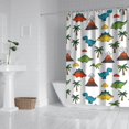 thumbnail image 2 of Dinosaurs Volcano Palm White Pattern Shower Curtain 84"x72" ,Bathroom Decorative Shower Curtains Set with 12 Hooks,Modern Waterproof Washable Shower Curtain, 2 of 6