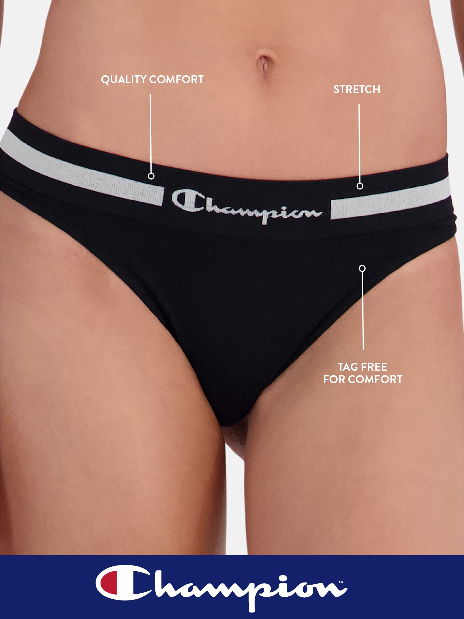 Champion Women's Thong Pack Underwear, 3 pack, Sizes S - XXL