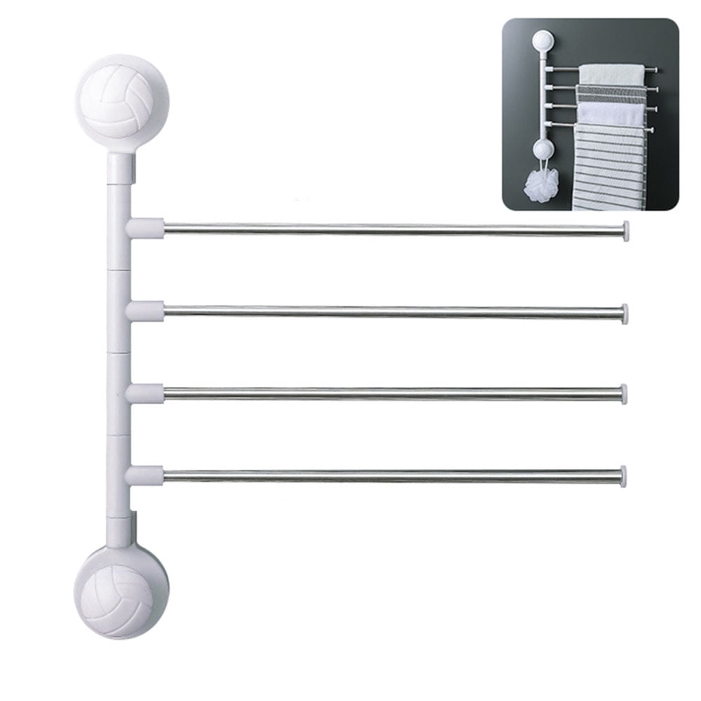 Dsseng 4Arm Towel Racks,Swing Towel Rack Wall Mounted Rotatable Towel