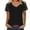 Black, variant on OSOLU Solid Color Women V-Neck Lace Trim T-Shirt Short Sleeve Tshirts Tee Blouse Casual Tops For Summer Fall Fashion Fashionable Dailywear