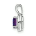 thumbnail image 2 of Sterling Silver Rhodium-plated Diam. & Amethyst Pendant, 2 of 3