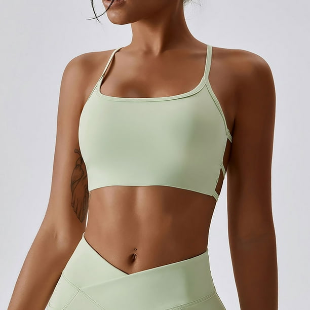 Gibobby Sujetador deportivo para mujer corpino con espalda y relleno sin tirantes finos con aros para Yoga y Fitness Sujetadores deportivos para mujer Verde XL Bodega Aurrera en linea