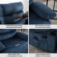 thumbnail image 4 of HOMYEDAMIC Oversized Recliner Chair, Plus Size 28 inch Large Wide Seat Manual Flannel Recliner with Pockets & Massage Pillow 350 lb Capacity for Living Room Adults, 4 of 7