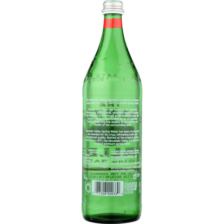 Mountain Valley Spring Water 1L Glass Bottle, Pack of 12 - Walmart.com