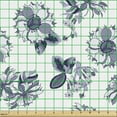 thumbnail image 2 of Ambesonne Floral Fabric by the Yard Upholstery, Top View High Detail Flowers, 3 Yards, White Ceil Blue Indigo, 2 of 5