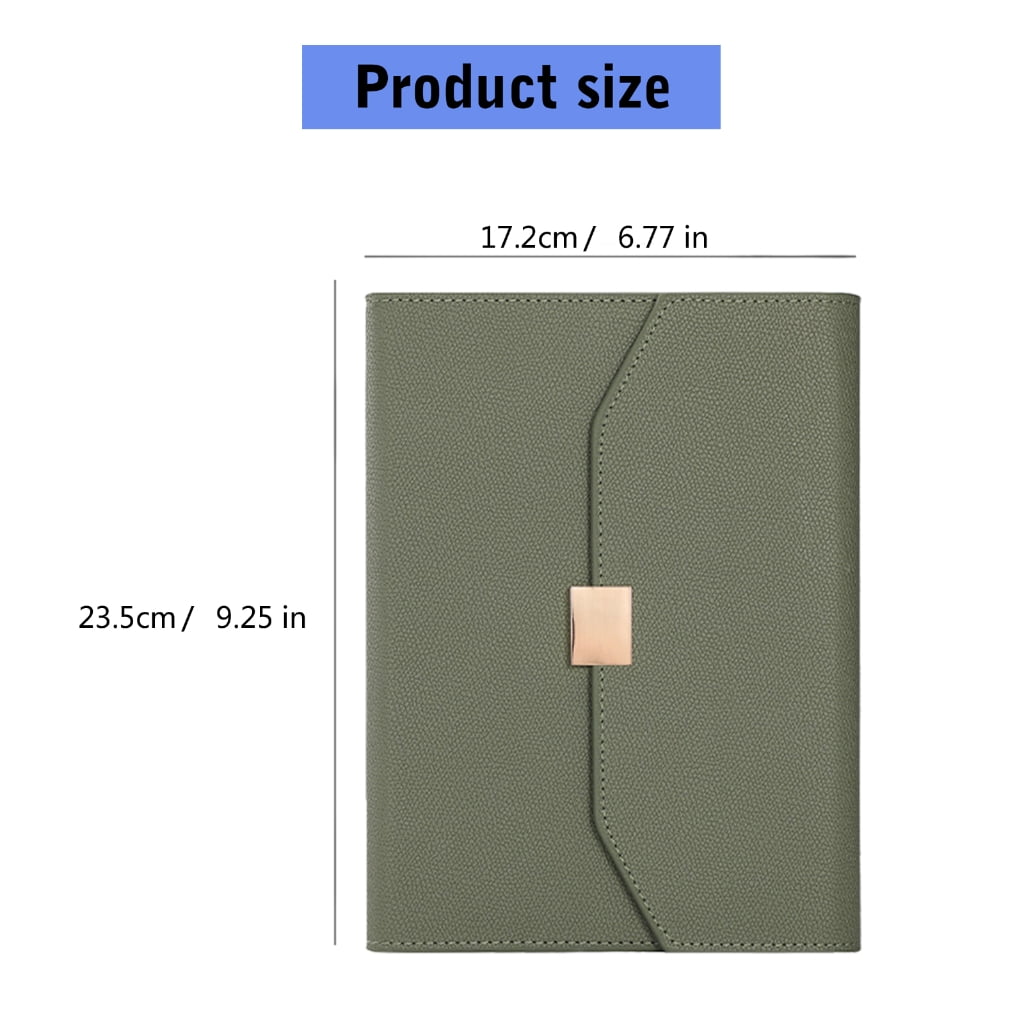 PU1eatherJournal Refillable 6 Rings Binder Notebook with Pen Slot and Card Holder 200Pages Lined for Women Men Student
