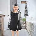 thumbnail image 4 of Big Tree in Black and White Hooded Beach Towel Kids Bath Towels Quick Dry for Pool Swiming 50" x 23.5" Microfiber Soft Bathrobe, 4 of 7