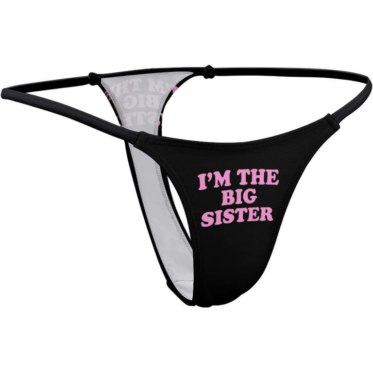 I'm The Big Sister Women's G-String Thongs Low Rise Hipster Underwear  Stretch T-Back Panties 