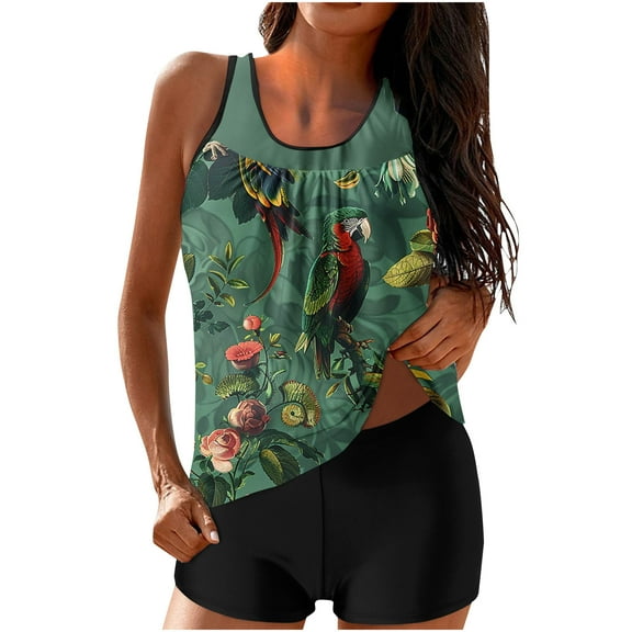 Zuesphe Swimsuit for Women Over 60 Womens Bathing Suits 2025 High Waist Ladies Swimwear Tummy Control Modest Tankini Swimsuits for Women Halter Tankini