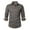 Dark Gray, variant on Aimik Mens Cotton Shirt Casual Button Down Western Cowboy Snap Shirts Long Sleeve Work Dress Shirts for Men with Flap Pocket Army Green S