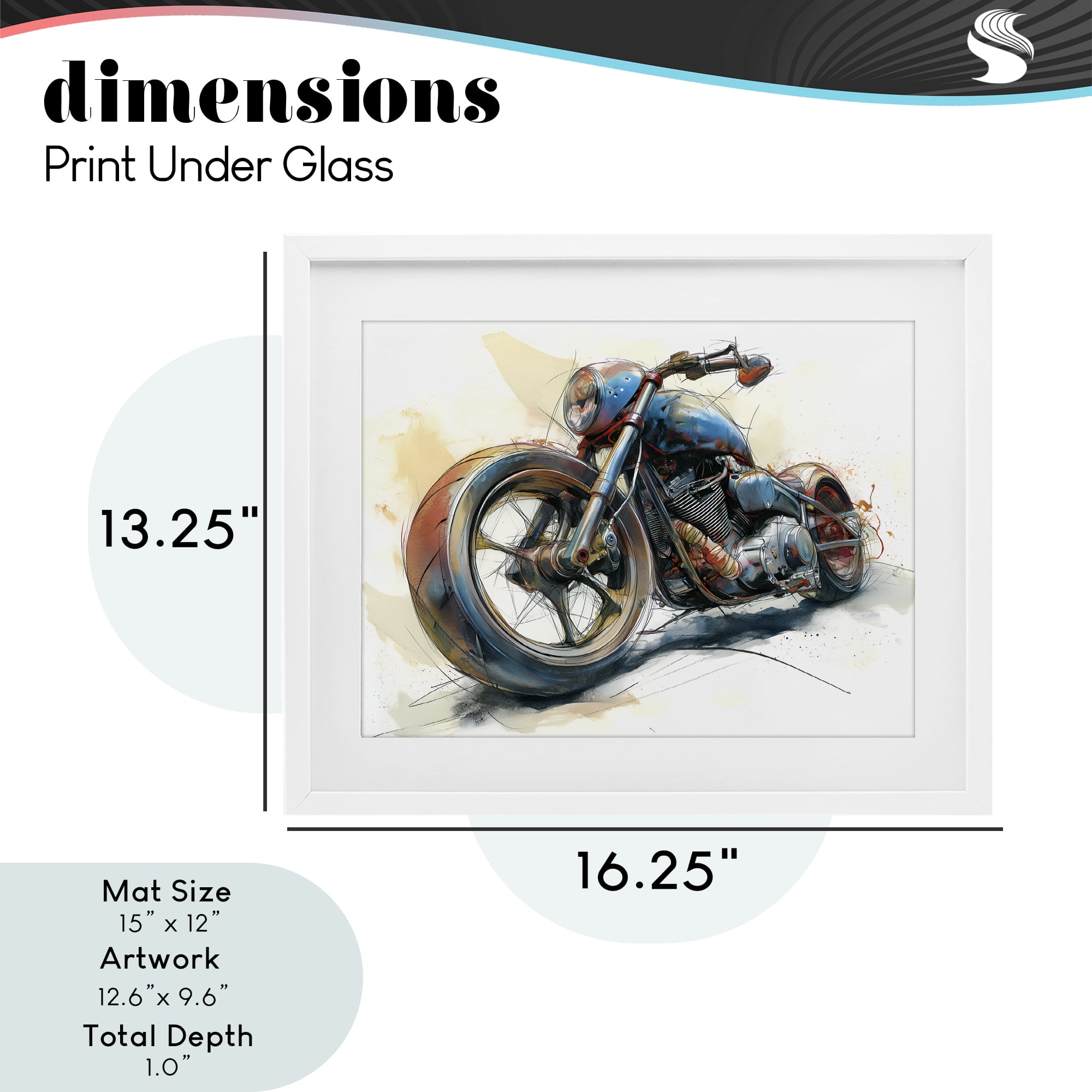 Stupell Industries Whimsical Motorcycle Concept White Framed Print Under Glass, design by Steve Hunziker