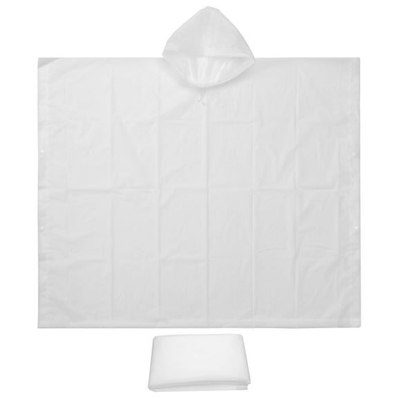 Rain Ponchos, 2 Pack Waterproof Raincoats with Hood, Reusable EVA Rain Jackets for Camping Outdoor, White