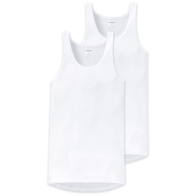SCHIESSER Herren Unterhemd 2er Pack - Sport-Jacke, Original Feinripp Blanco 2XL (2X-Large)