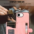 thumbnail image 3 of Mantto Case for iPhone 7,iPhone 8,iPhone SE 2020,iPhone SE 2022,Wallet Phone Case Cute Leather Case with Card Holder Crossbody Cover for Women Girls Strap Wristlet RFID Blocking Shockproof,Rosegold, 3 of 8