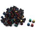 thumbnail image 1 of 80PCS Negro Azul Amarillo Verde Rojo Plástico 5.5mm Diámetro del Orificio del Eje Perilla de Potenciómetro con Agarre Estriado, 1 of 2