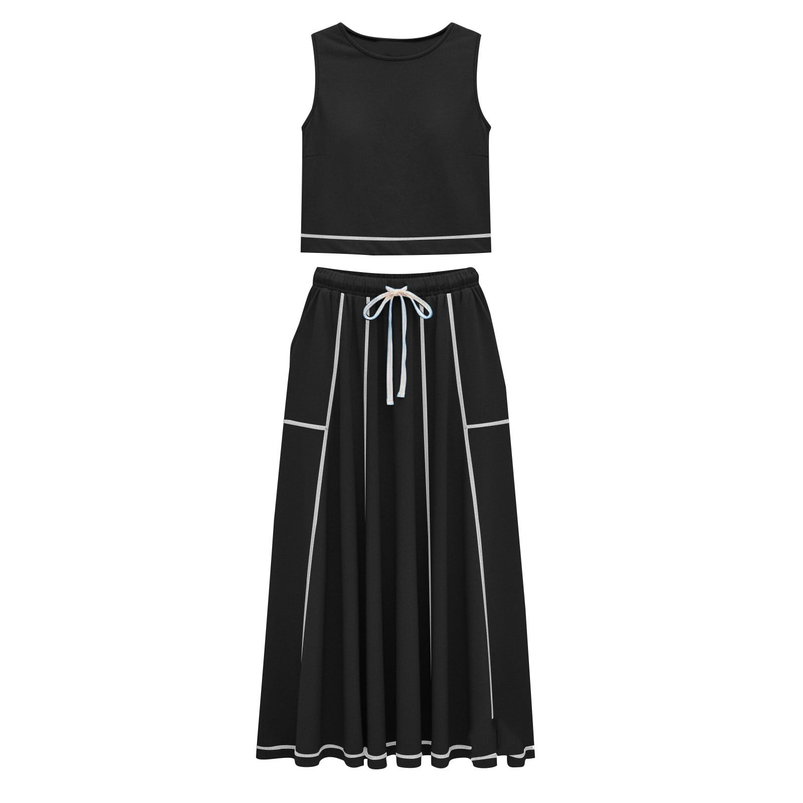 Sentmoon Women Sets Womens Boho Dresses Business Casual Sleeveless Formal Dresses for Women Summer Solid Color Regular Fit Plus Size Athletic Dress Comfy for Everyday Casual Wear L