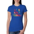 thumbnail image 1 of Wild Bobby, Be A Kind Human Positive Inspirational Slogan Inspirational/Christian Women Slim Fit Junior Tee, Royal, X-Large, 1 of 6