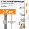 thumbnail image 3 of Corner Shower Caddy Tension Pole, Rod Organizer, 4-Tier Adjustable Floor to Ceiling 33-127inch, No Drilling Shelf for Inside (Gray), 3 of 4