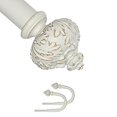 thumbnail image 4 of G3C12374L1" Curtain Rod with Albert Finials - 84" to 120", Weathered White, 4 of 5