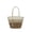 Beige, variant on Handwoven Shoulder Bag Color Block Tote Handcrafted Color Block Pattern Tassel Pendants Versatile Carry Sturdy Material For Summer Beach Travel (Beige)