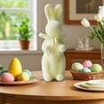 thumbnail image 6 of Easter Decorations Foam Bunny Figurine with Bow Tie,7.8" Lightweight Flocking Rabbit Tabletop Ornament,Spring Centerpieces Indoor Bunny Decor for Home Office Party Supplies Gifts, 6 of 8