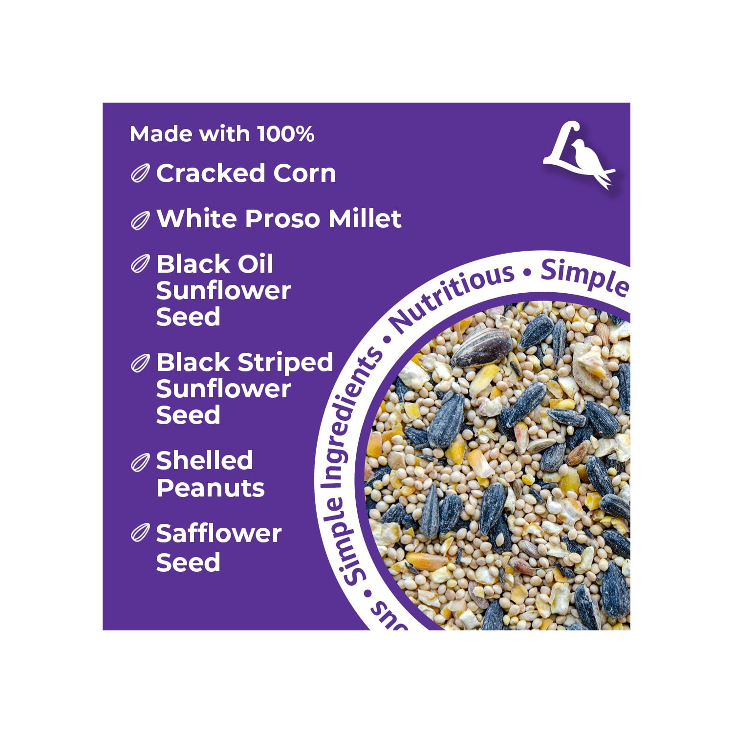Lyric Wild Bird Mix Bird Seed, Bird Food for Outside Feeders - 40 lb. Bag
